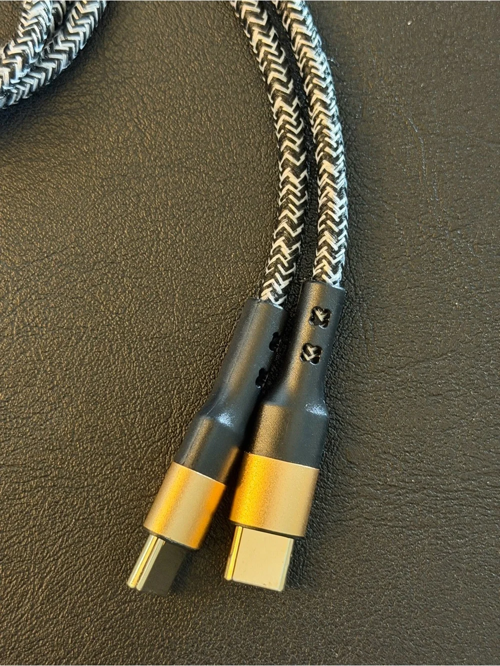 3ft Braided USB C to USB C Charging Cable Cord - Black & White
